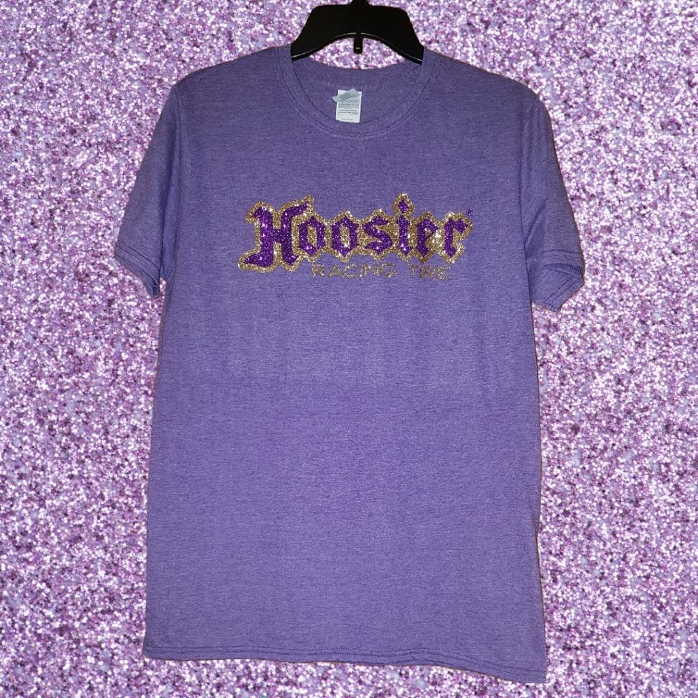 Women's T-Shirt Racing Size Medium Purple Glitter NWOT
